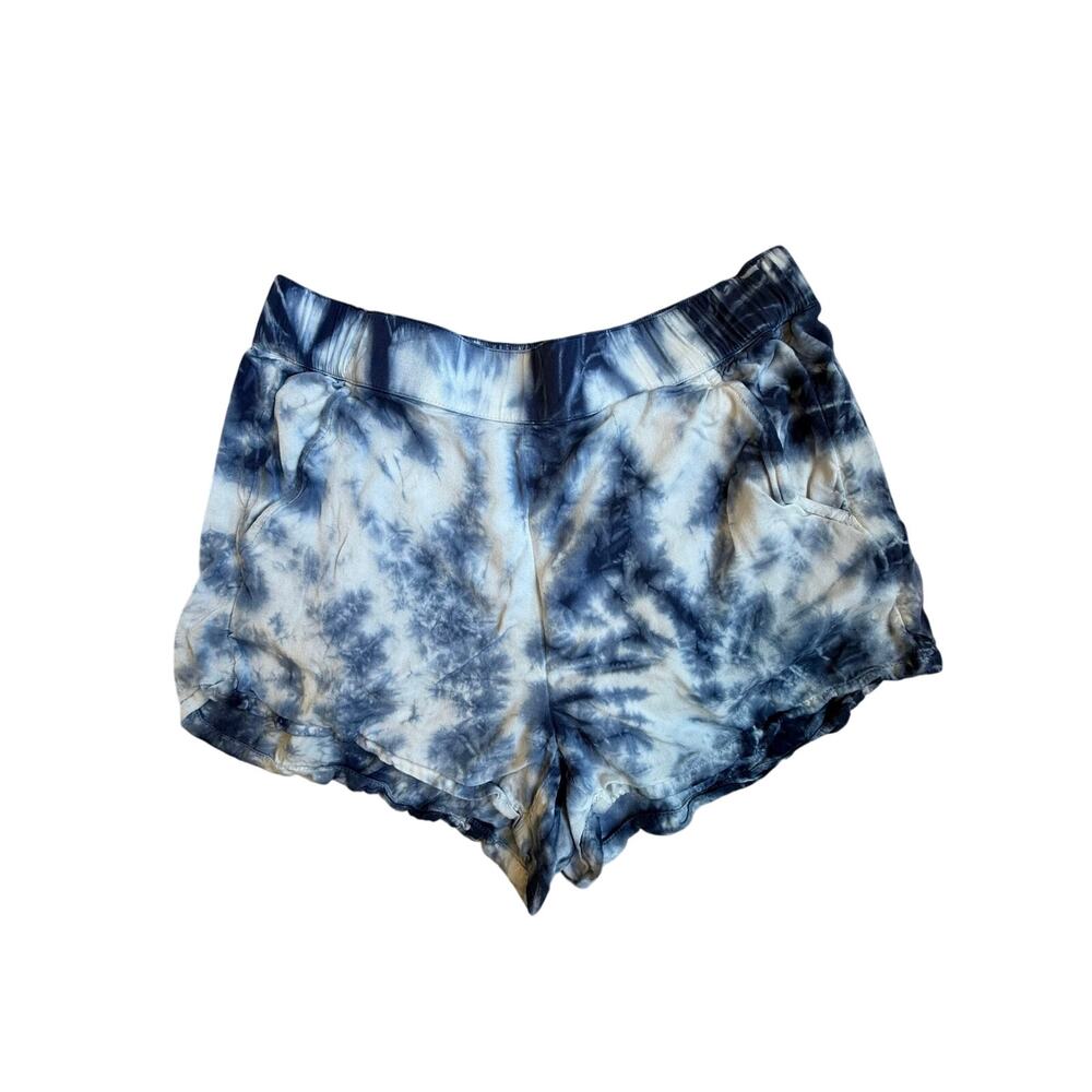 Aerie Blue & White Tie Dye Flowy Lounge Shorts Small